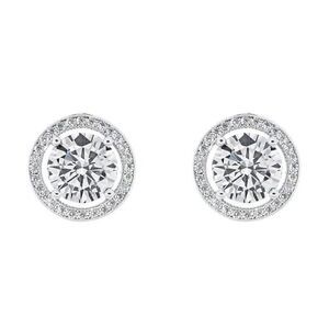New Cate & Chloe Ariel 18k White Gold Plated Halo Stud Crystal Earrings